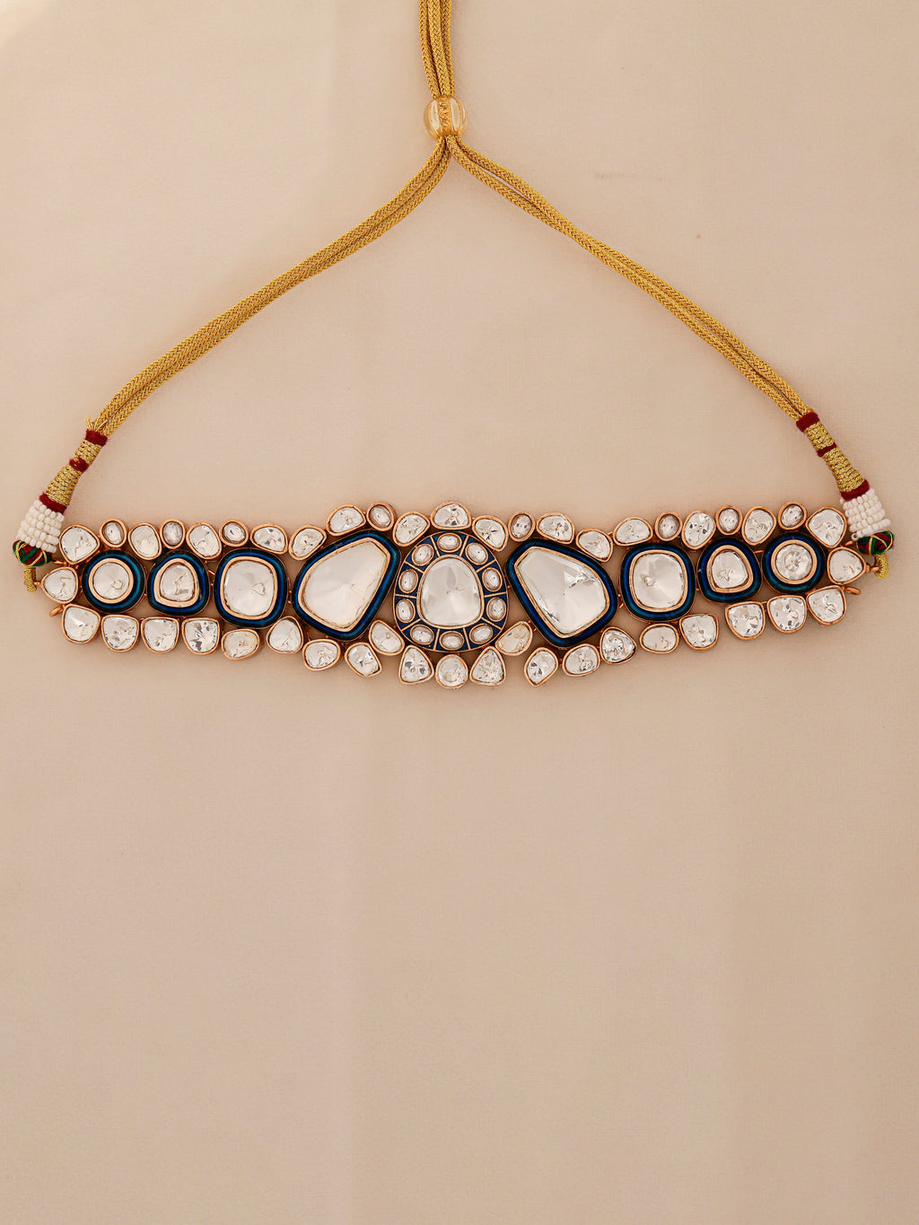 Aanura Kundan Choker Necklace Set with Matching Earrings