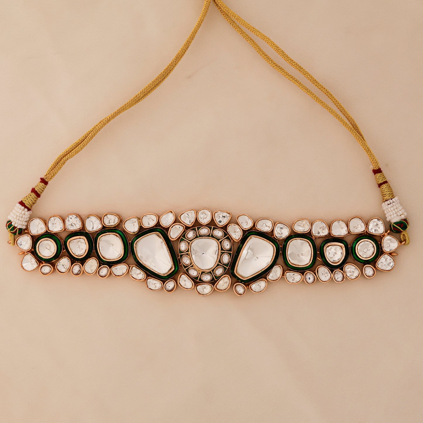 Aanura Kundan Choker Necklace Set with Matching Earrings