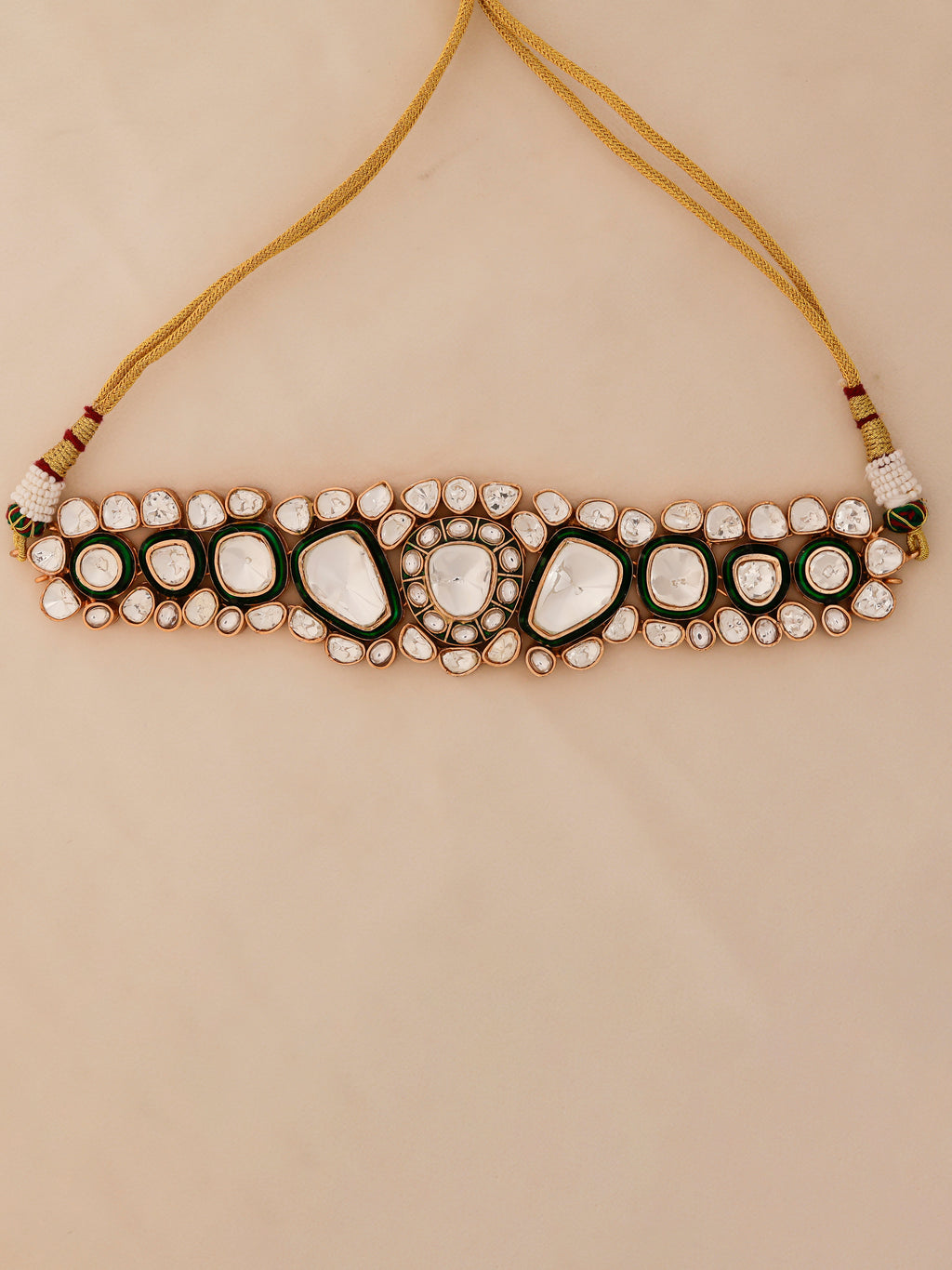 Aanura Kundan Choker Necklace Set with Matching Earrings
