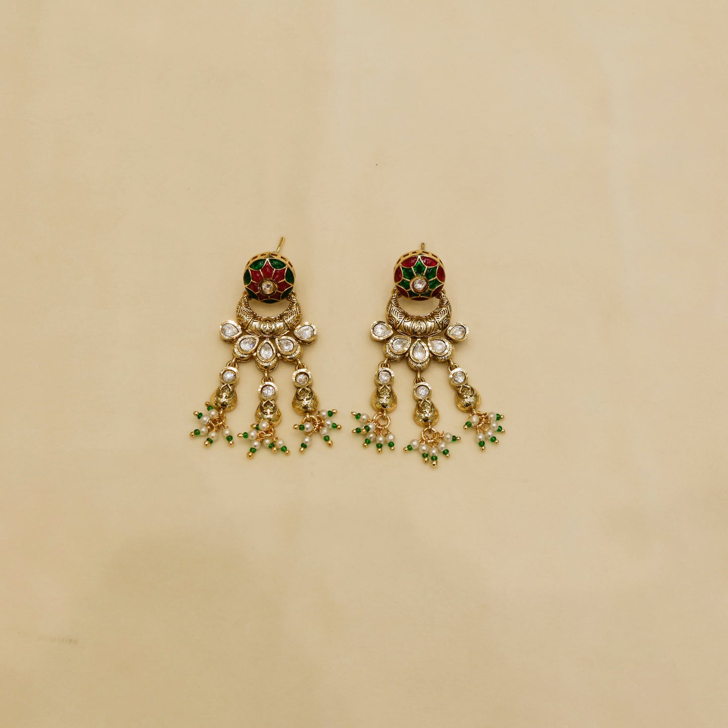 Aanura Bridal Kundan Pearl Choker Necklace with Earrings