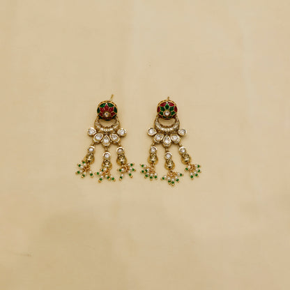 Aanura Bridal Kundan Pearl Choker Necklace with Earrings