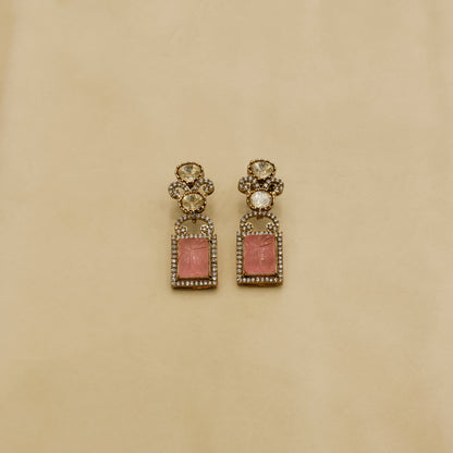 Aanura Green Carved Stone Choker Necklace Set with Earrings