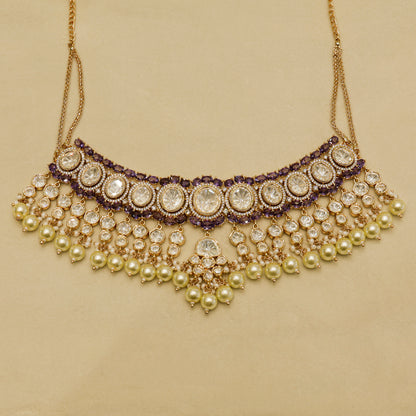 Aanura Pearl Kundan Bridal Necklace Set