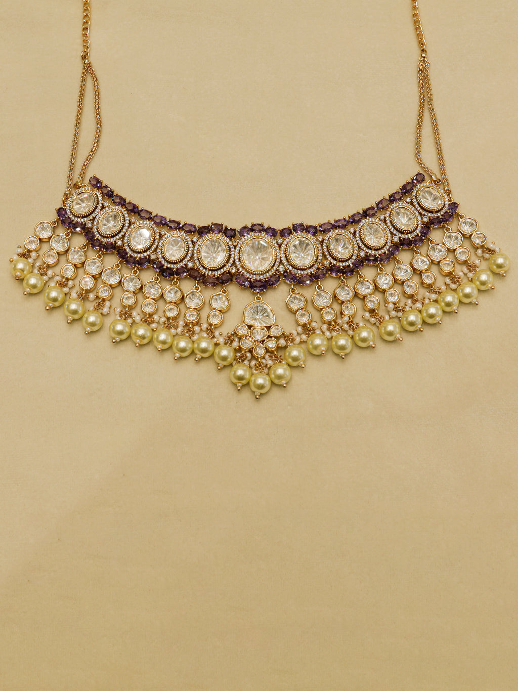 Aanura Pearl Kundan Bridal Necklace Set