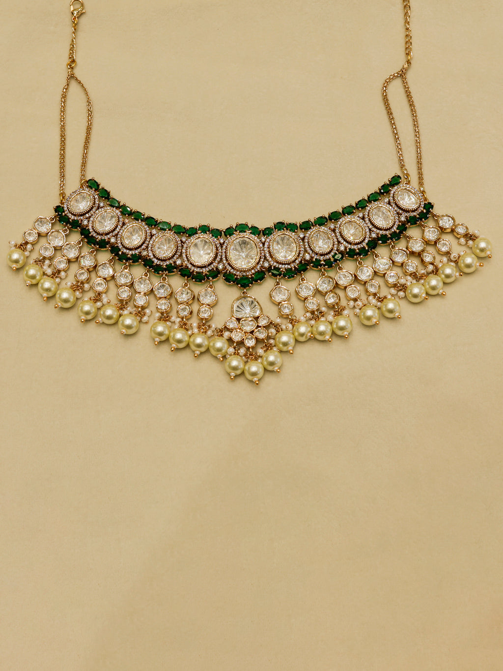 Aanura Pearl Kundan Bridal Necklace Set