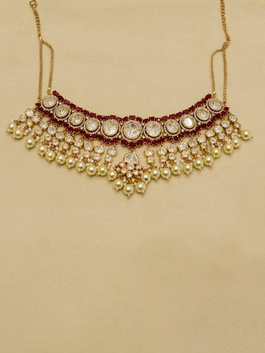 Aanura Pearl Kundan Bridal Necklace Set
