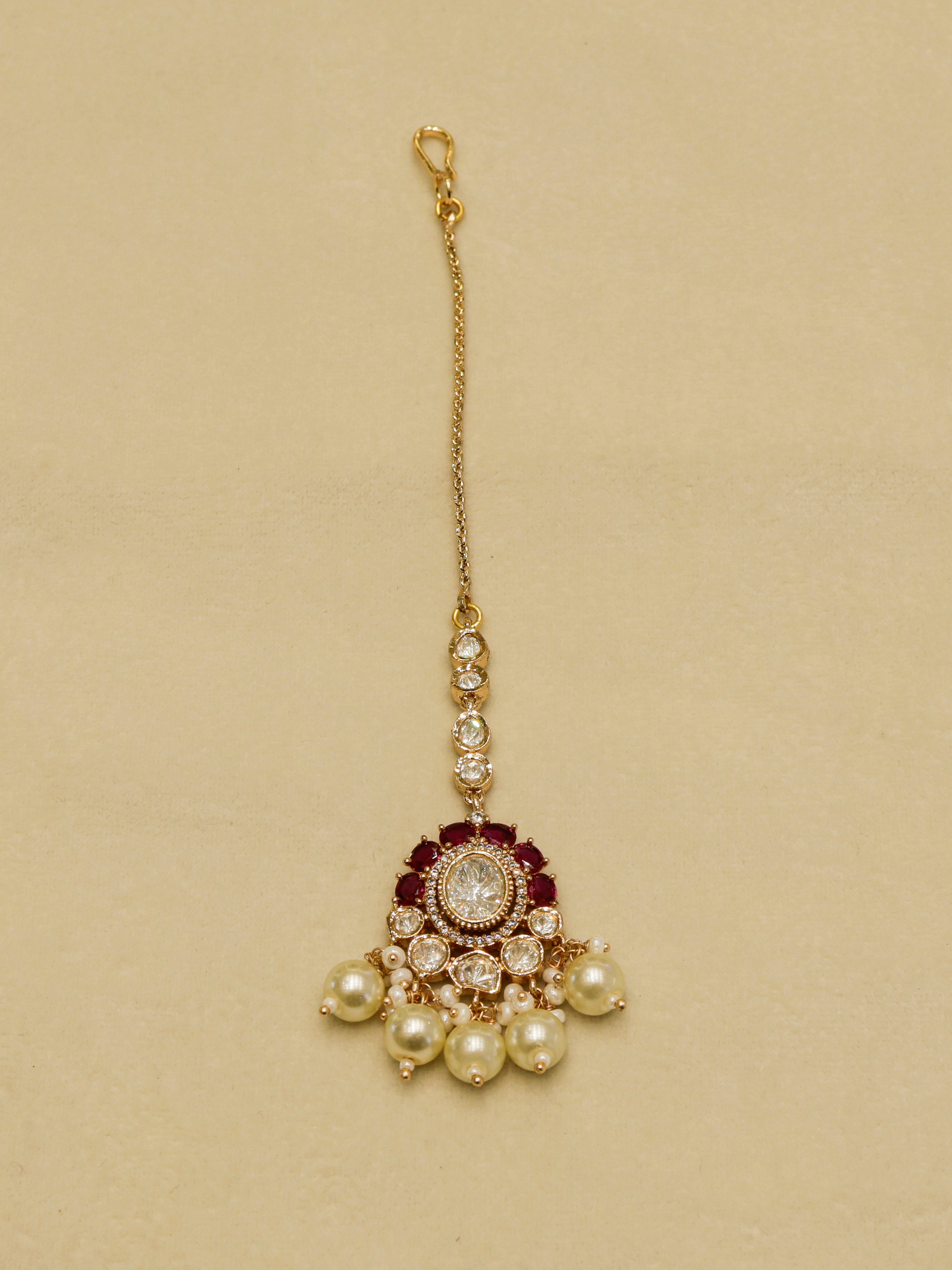 Aanura Pearl Kundan Bridal Necklace Set