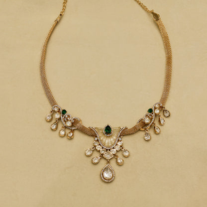 Aanura White Stone Drop Necklace Set