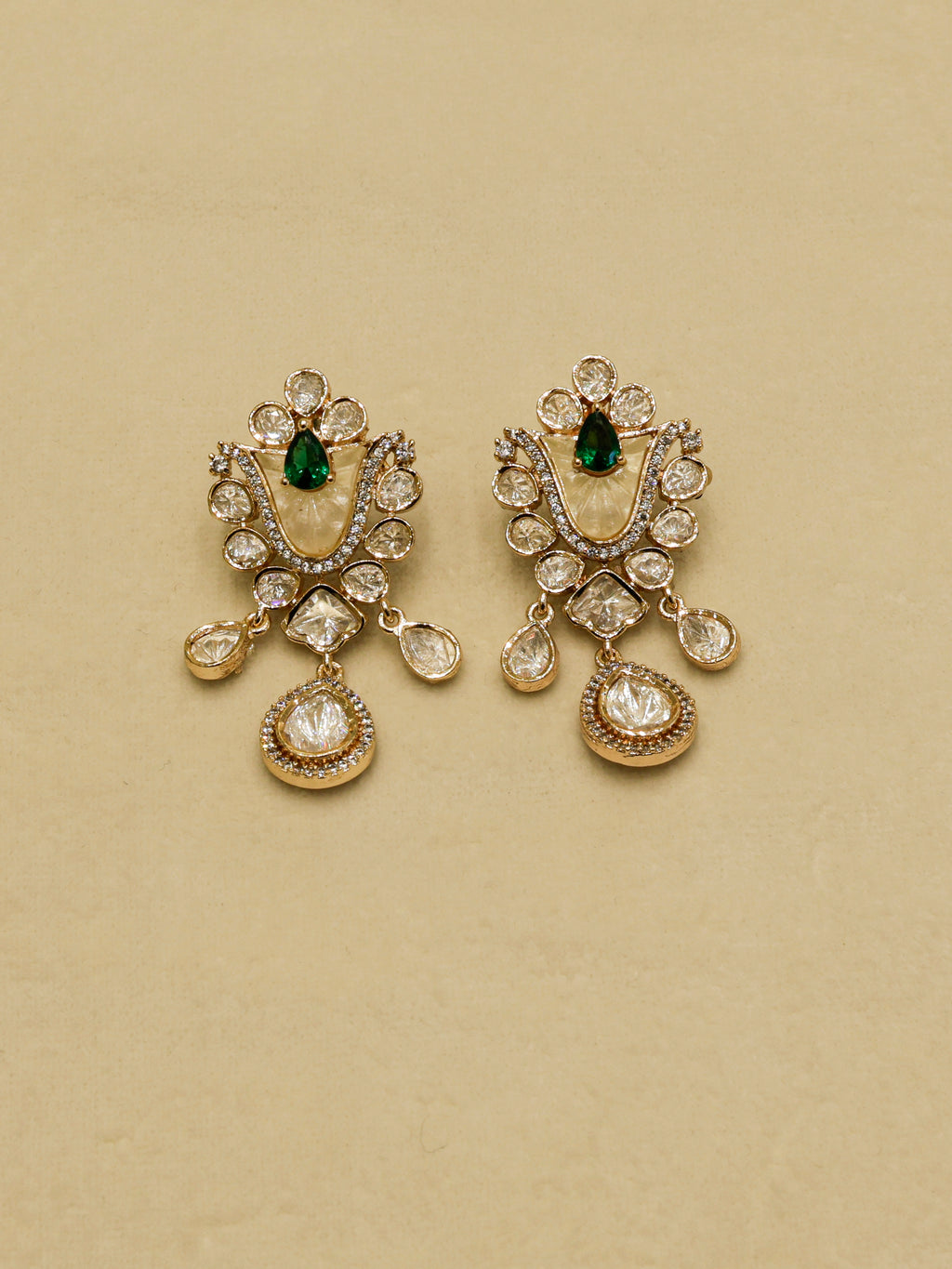 Aanura White Stone Drop Necklace Set