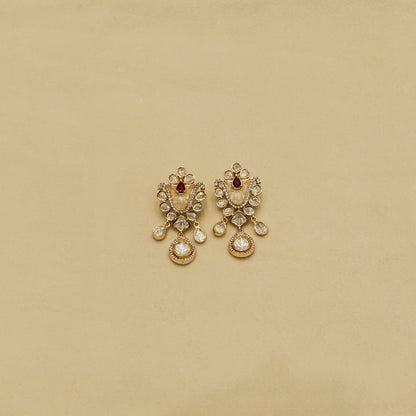 Aanura White Stone Drop Necklace Set