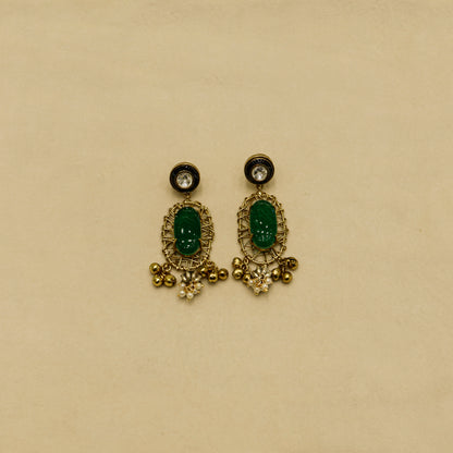 Aanura Pink Stone Antique Pendant Necklace Set