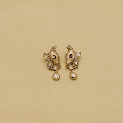 Aanura White Leaf Pendant Necklace & Earrings