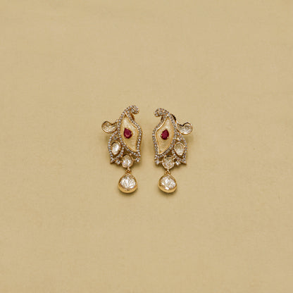 Aanura White Leaf Pendant Necklace & Earrings