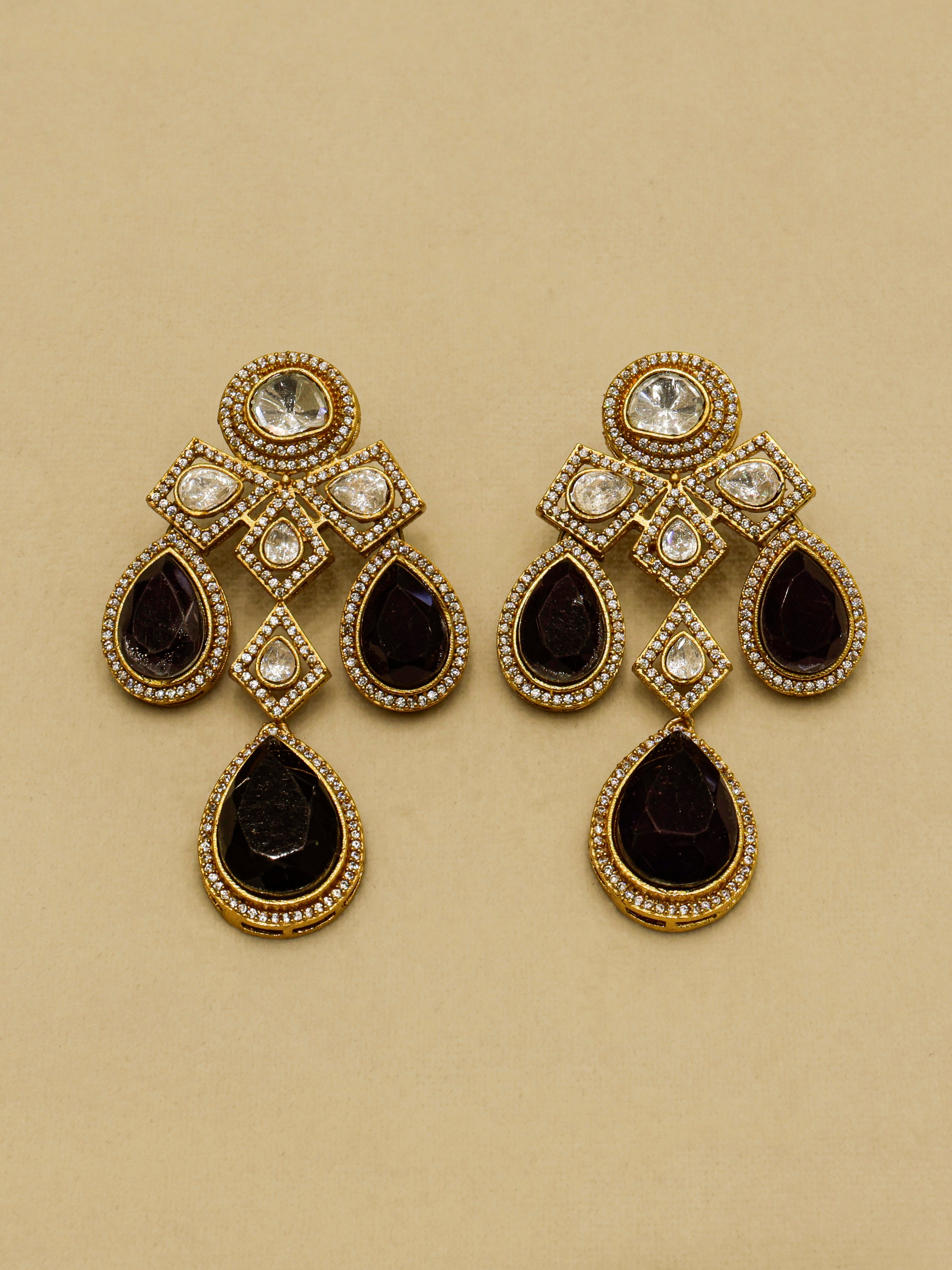 Aanura Grand Red Bridal Necklace with Kundan Embellishments