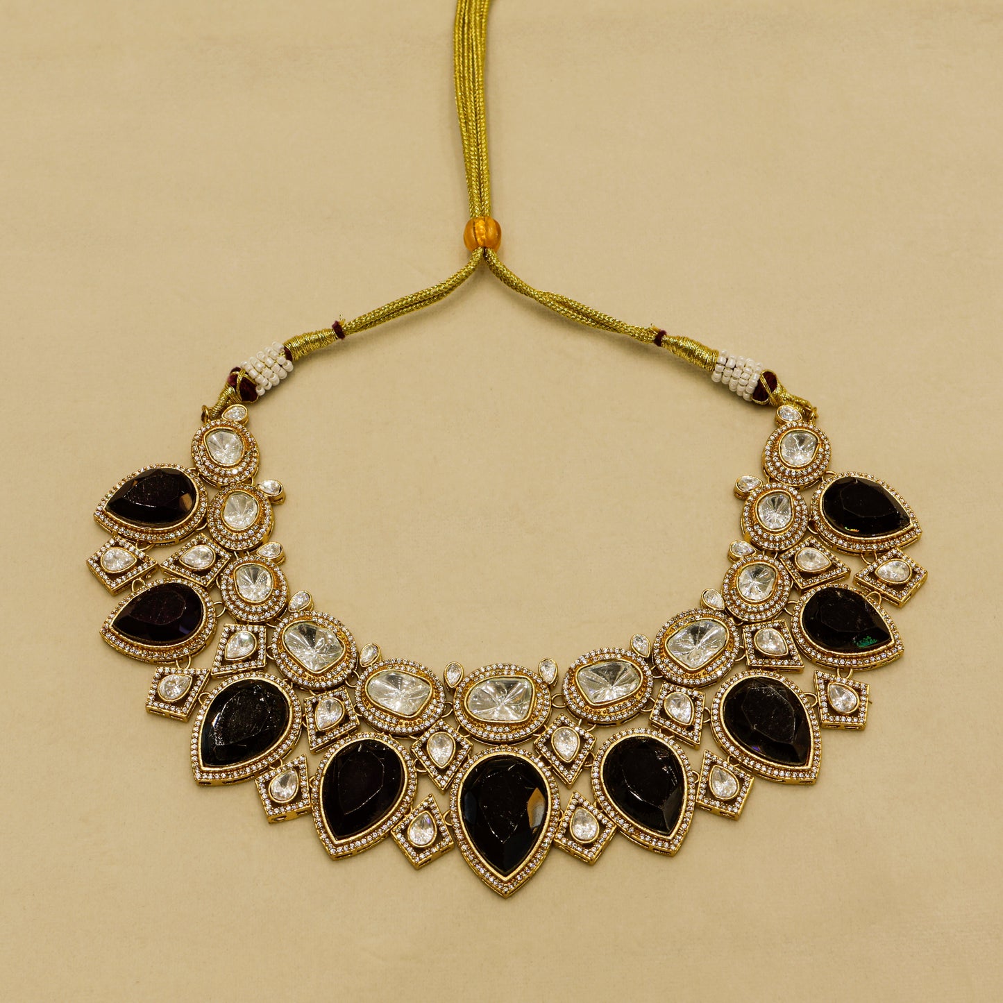 Aanura Grand Red Bridal Necklace with Kundan Embellishments