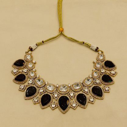 Aanura Grand Red Bridal Necklace with Kundan Embellishments