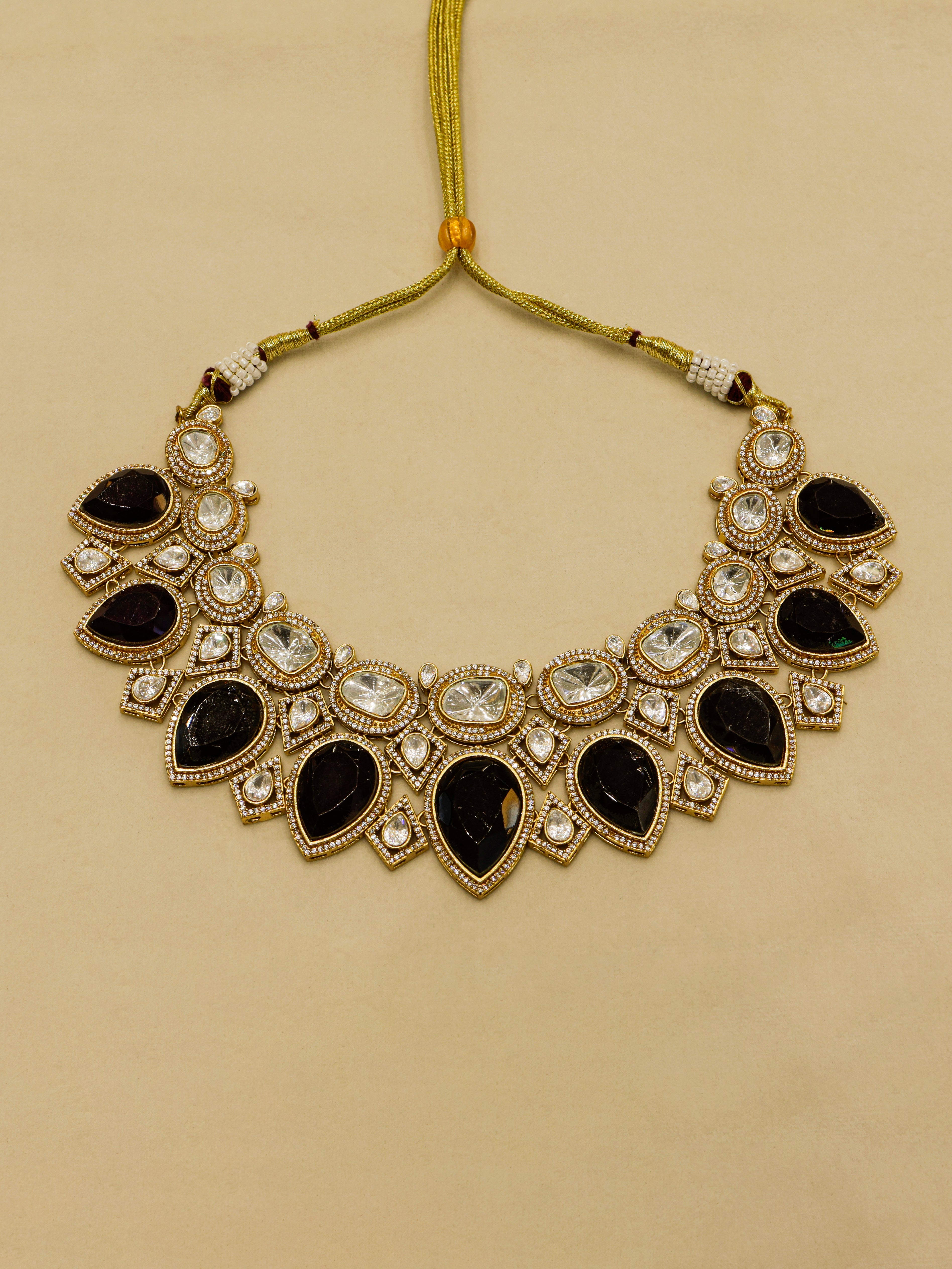 Aanura Grand Red Bridal Necklace with Kundan Embellishments