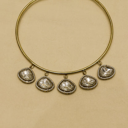 Aanura Statement Kundan Necklace with Mirror Crystals