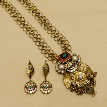 Aanura Antique Statement Pendant Necklace & Earrings