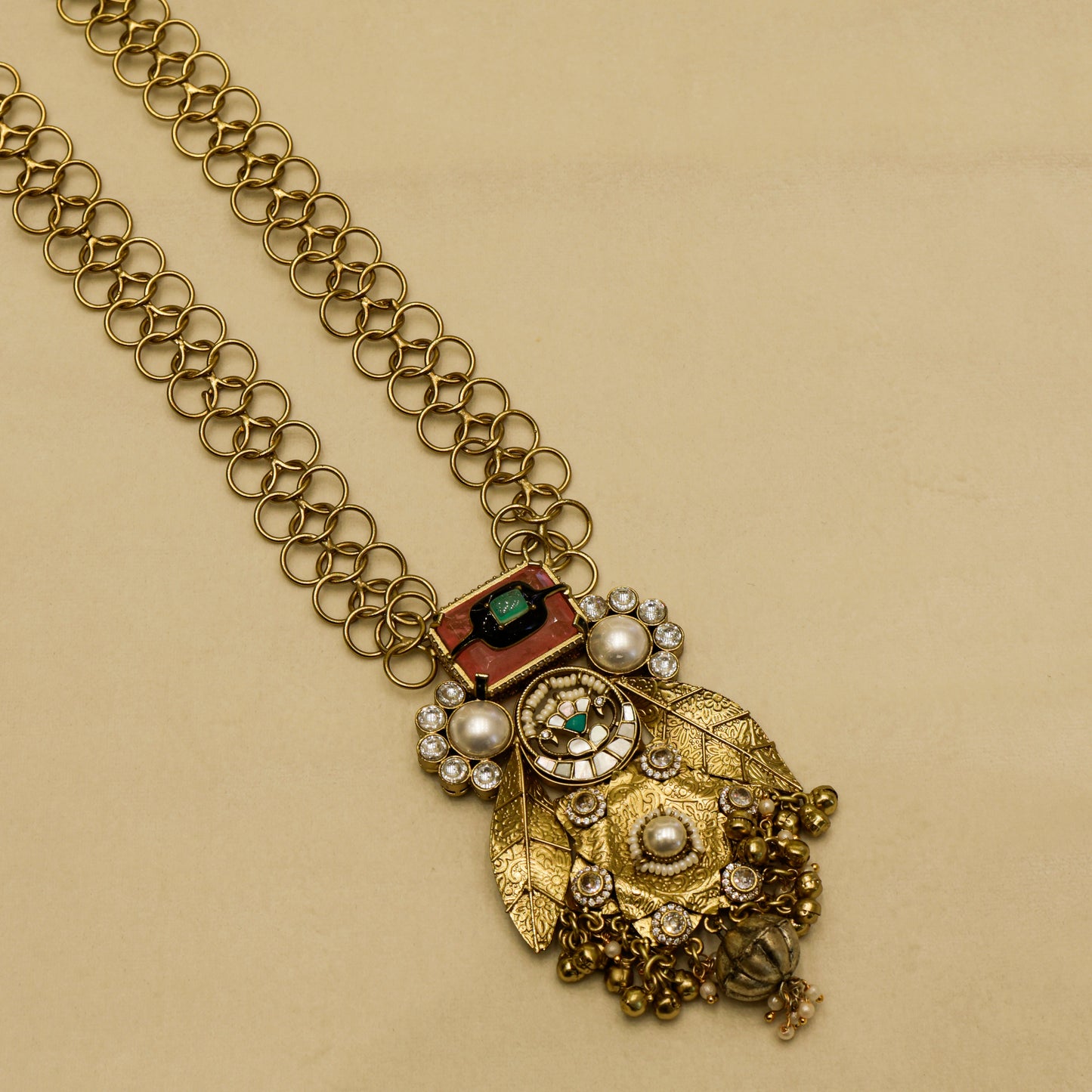 Aanura Antique Statement Pendant Necklace & Earrings