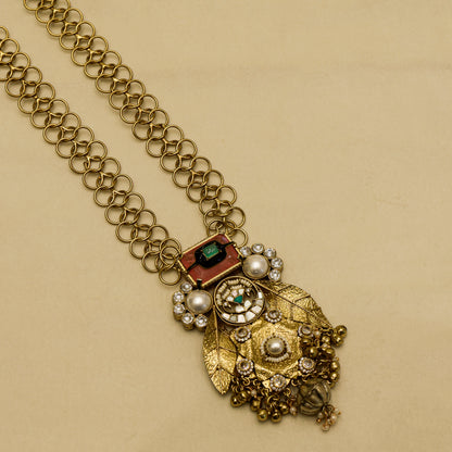 Aanura Antique Statement Pendant Necklace & Earrings