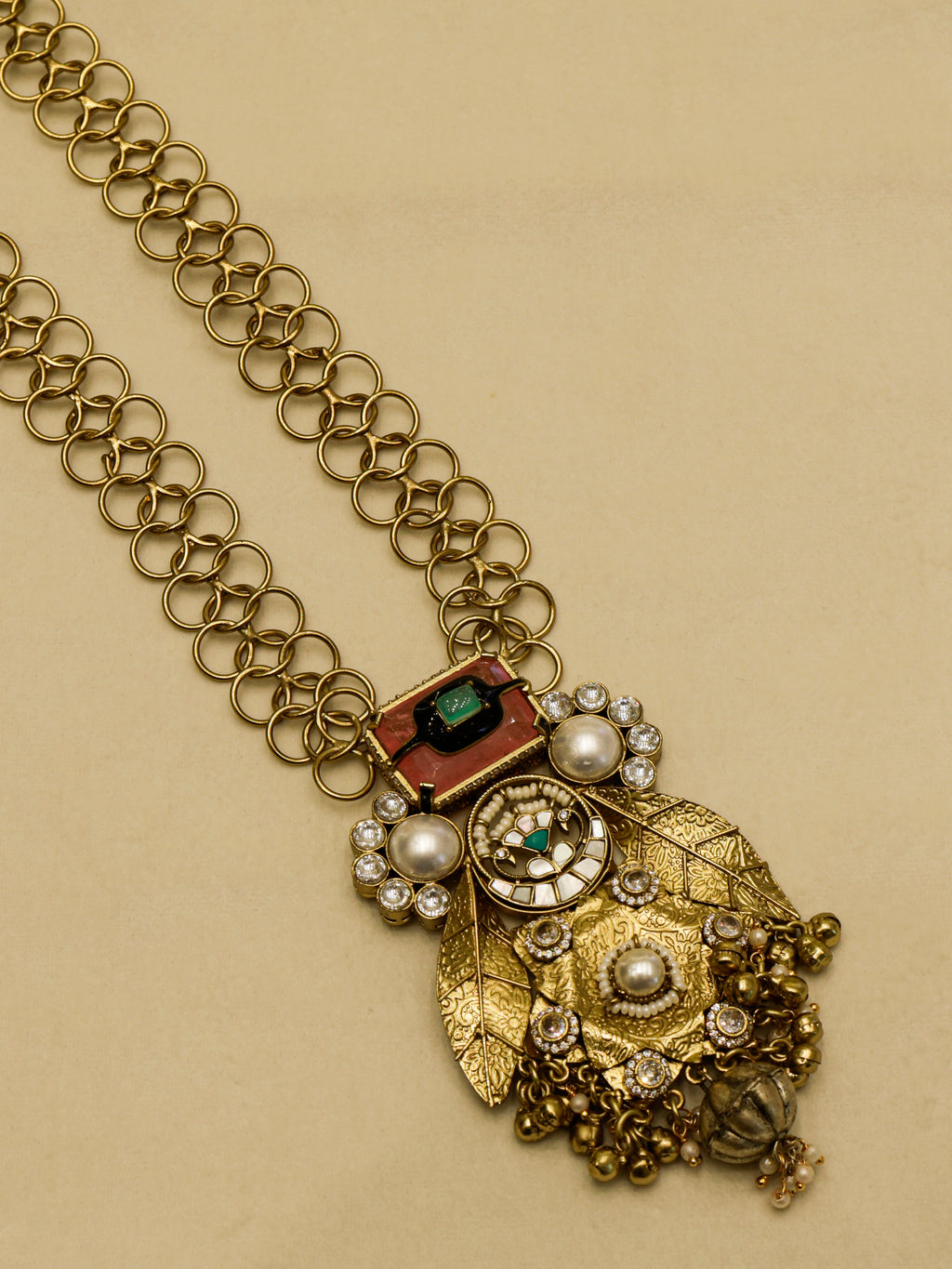 Aanura Antique Statement Pendant Necklace & Earrings