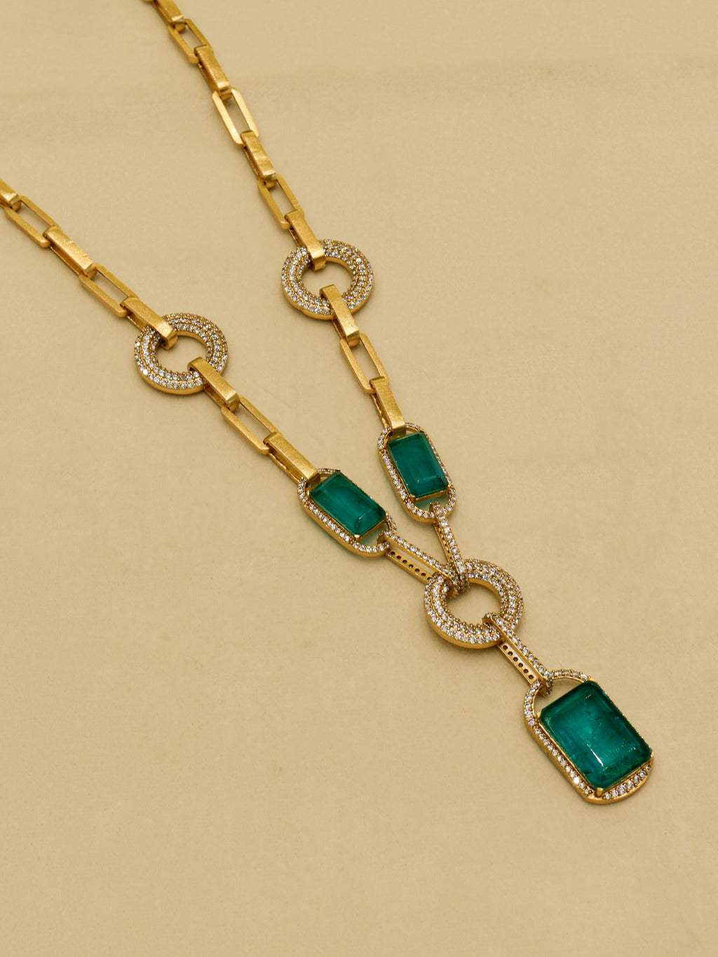 Aanura Yellow Stone Modern Necklace Set with Earrings