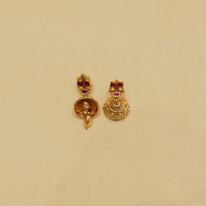 Classic Kundan Pearl Drop Necklace with Matching Earrings