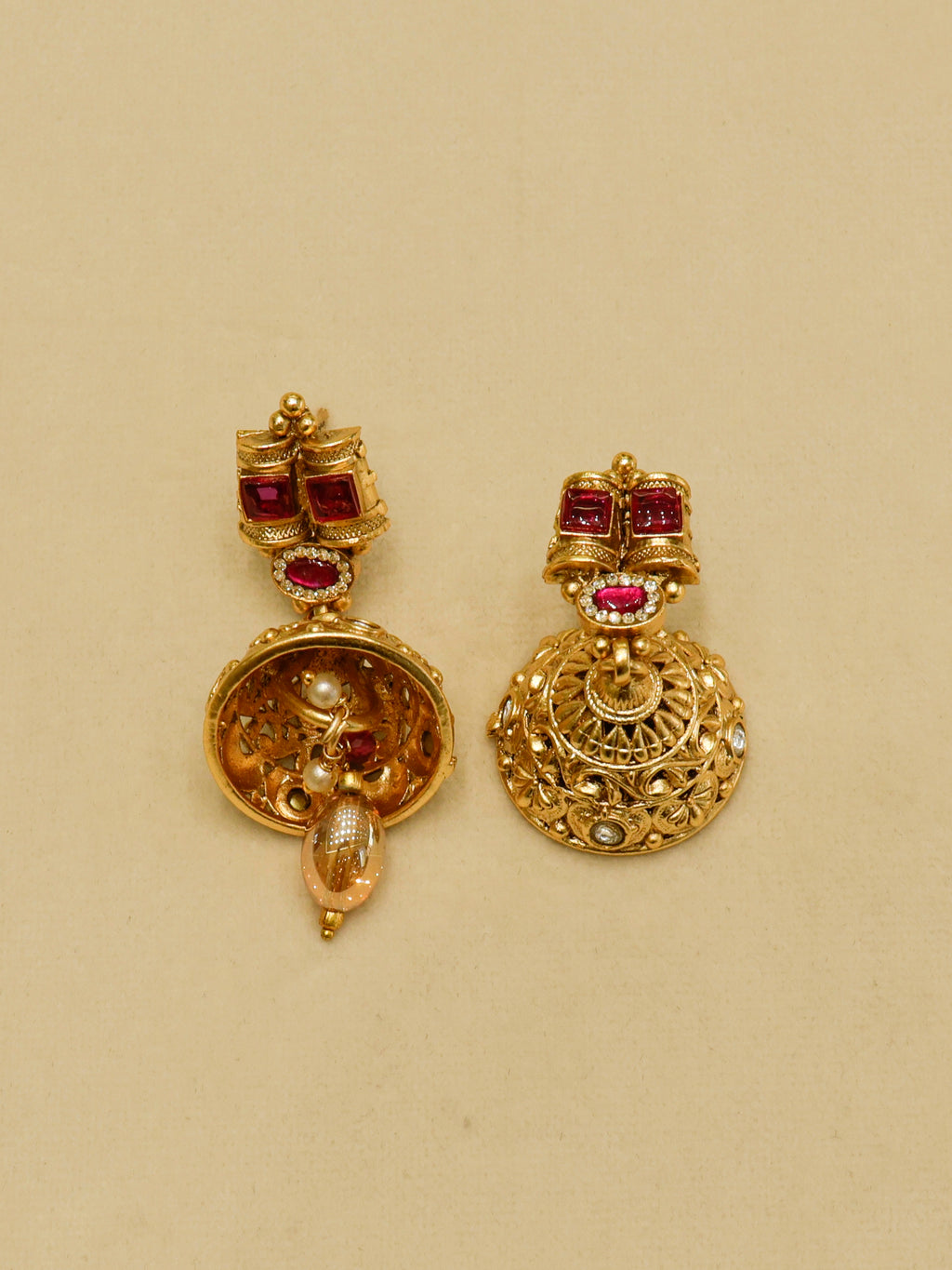 Classic Kundan Pearl Drop Necklace with Matching Earrings
