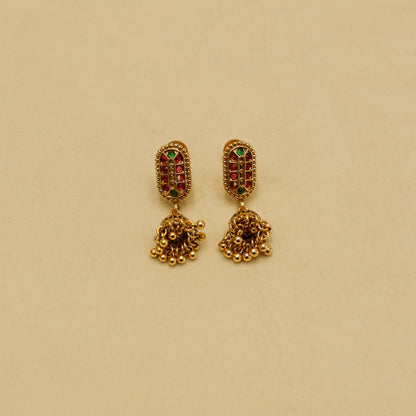 Aanura Multi-Strand Pearl Necklace with Kundan Earrings