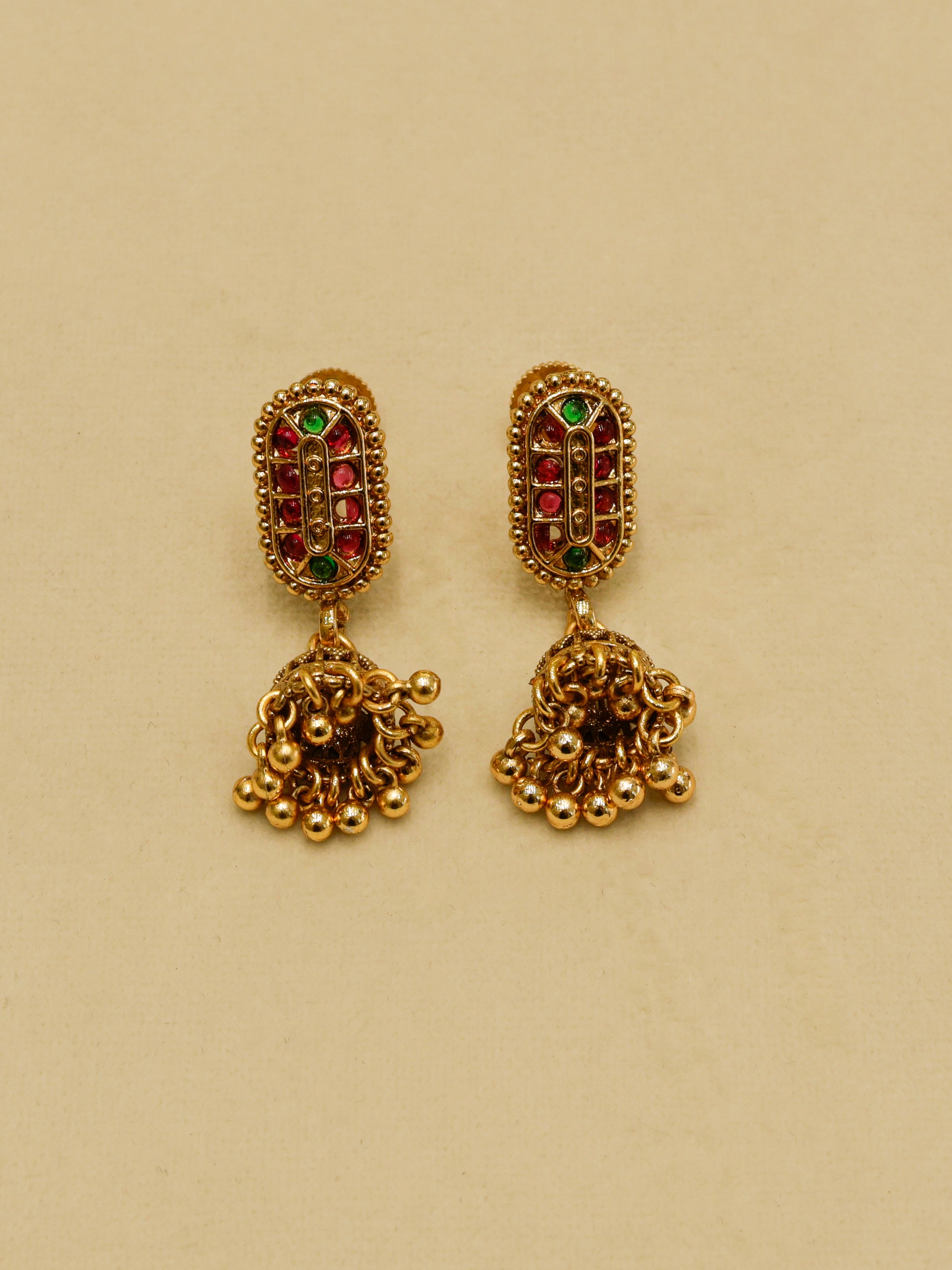 Aanura Multi-Strand Pearl Necklace with Kundan Earrings