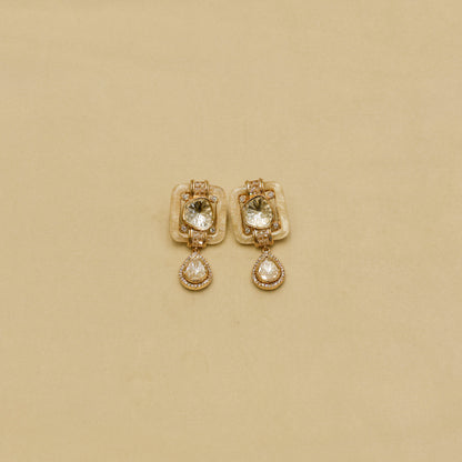 Aanura Statement Choker Necklace with Square Motif & Earrings