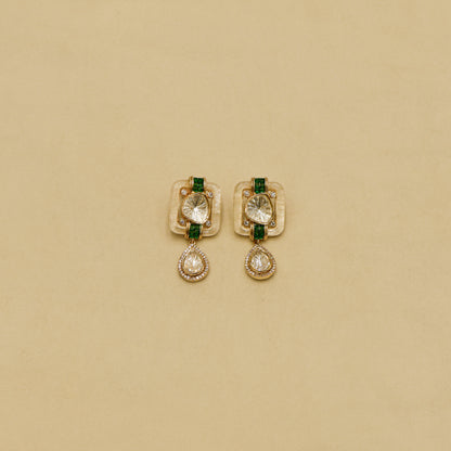 Aanura Statement Choker Necklace with Square Motif & Earrings