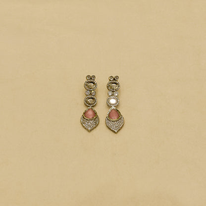 Aanura Lavender Drop Kundan Necklace Set with Earrings