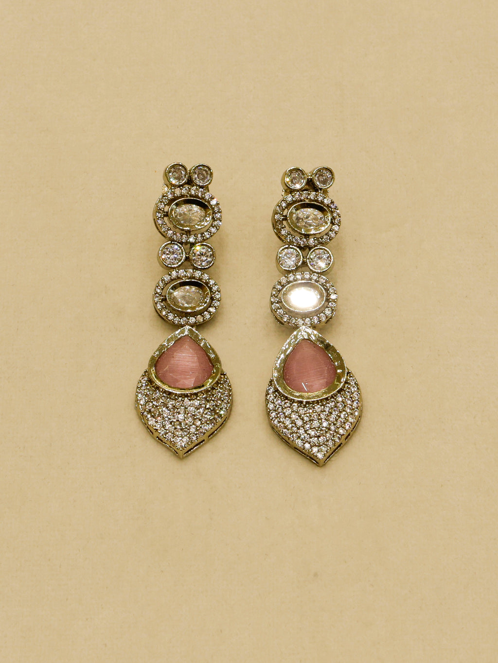 Aanura Lavender Drop Kundan Necklace Set with Earrings