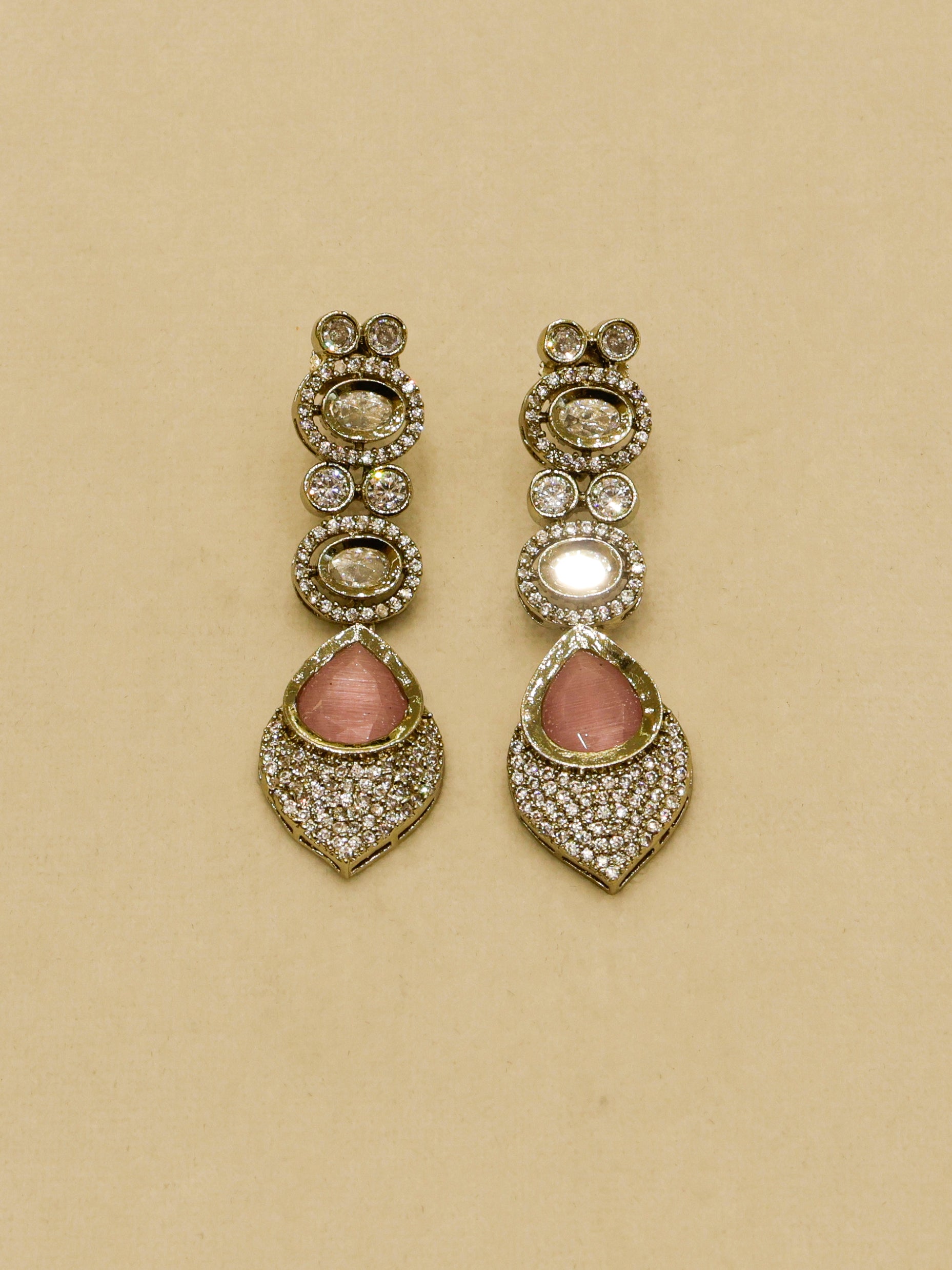 Aanura Lavender Drop Kundan Necklace Set with Earrings