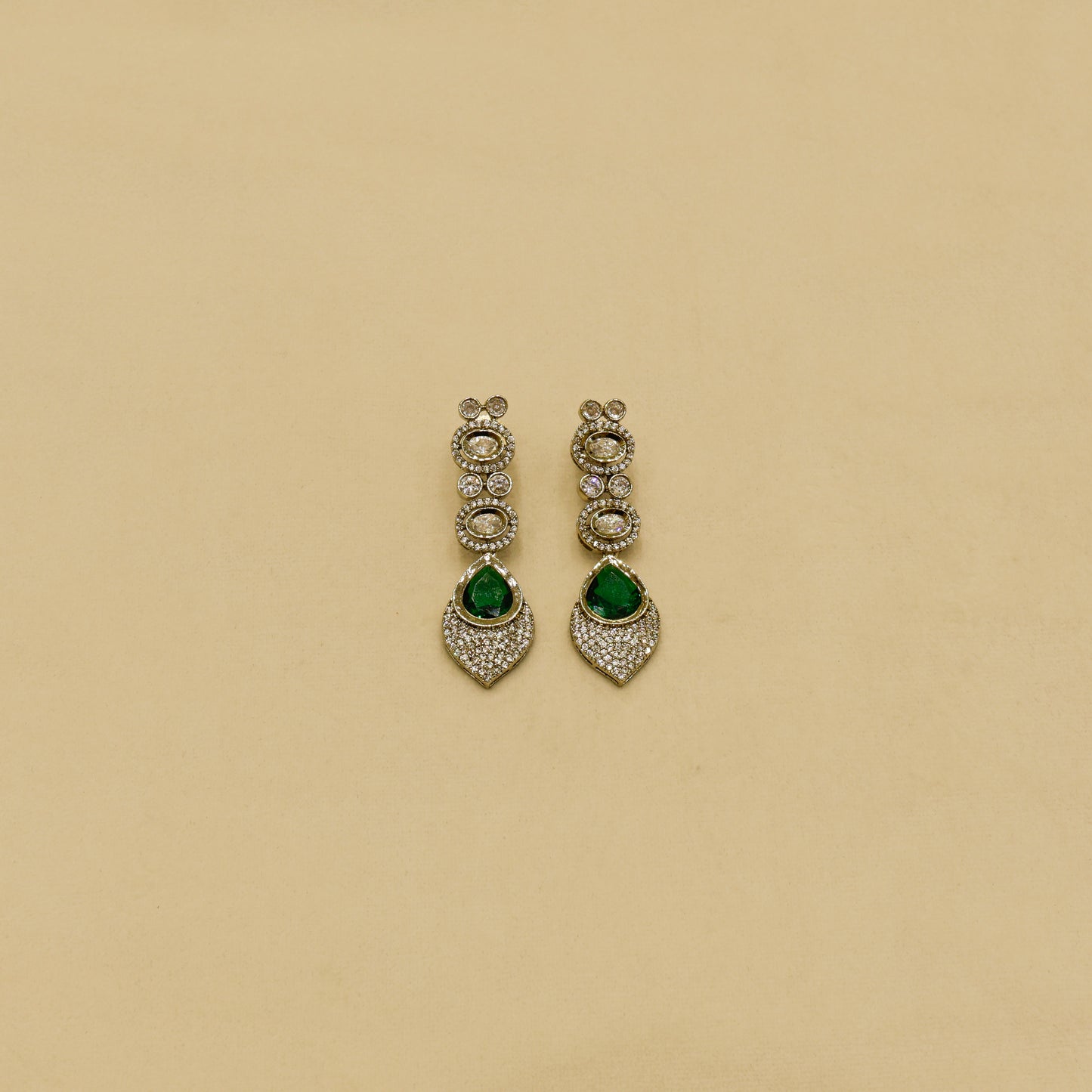 Aanura Lavender Drop Kundan Necklace Set with Earrings