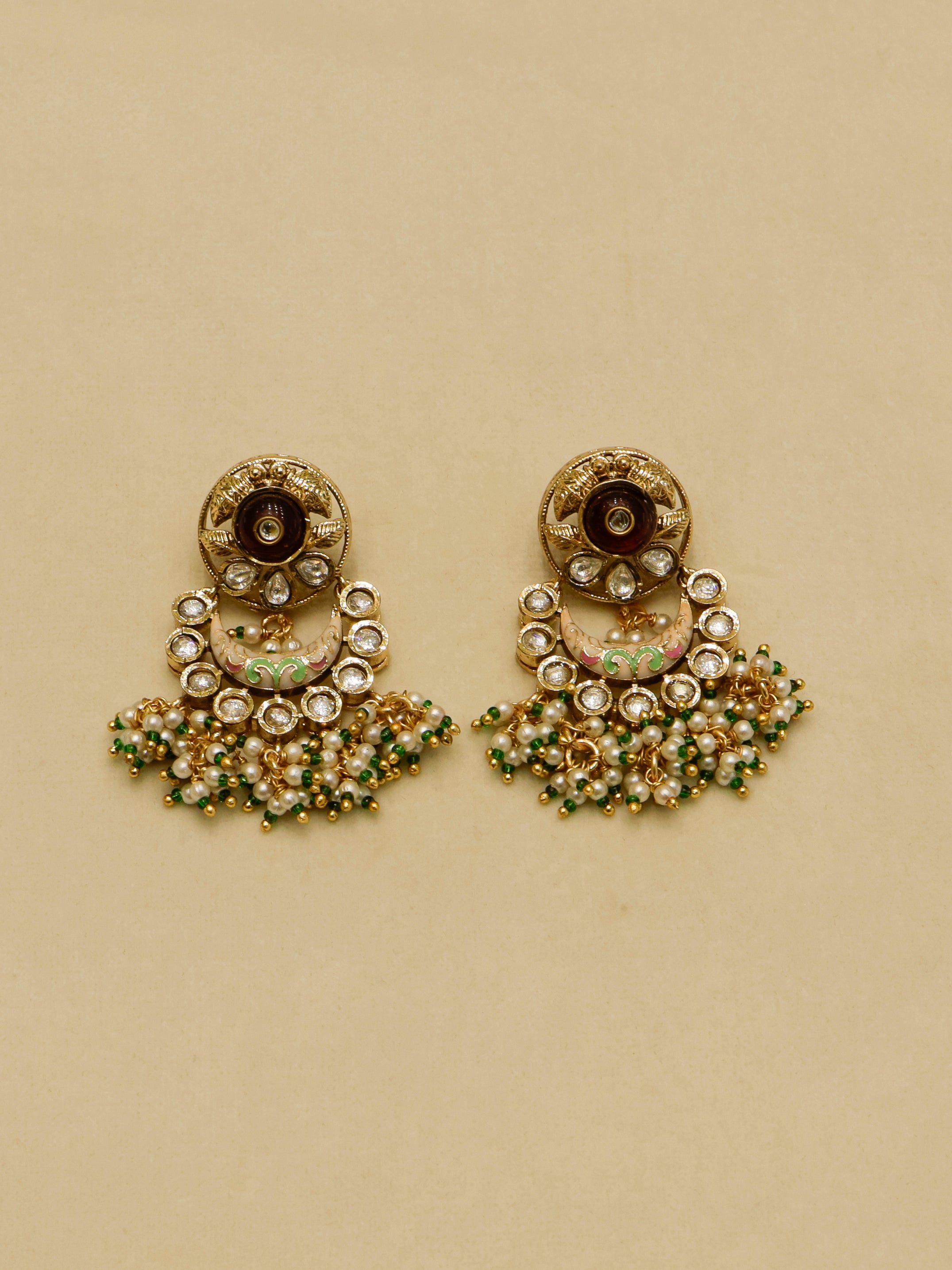 Aanura Temple-Style Choker with Kundan & Pearl Clusters