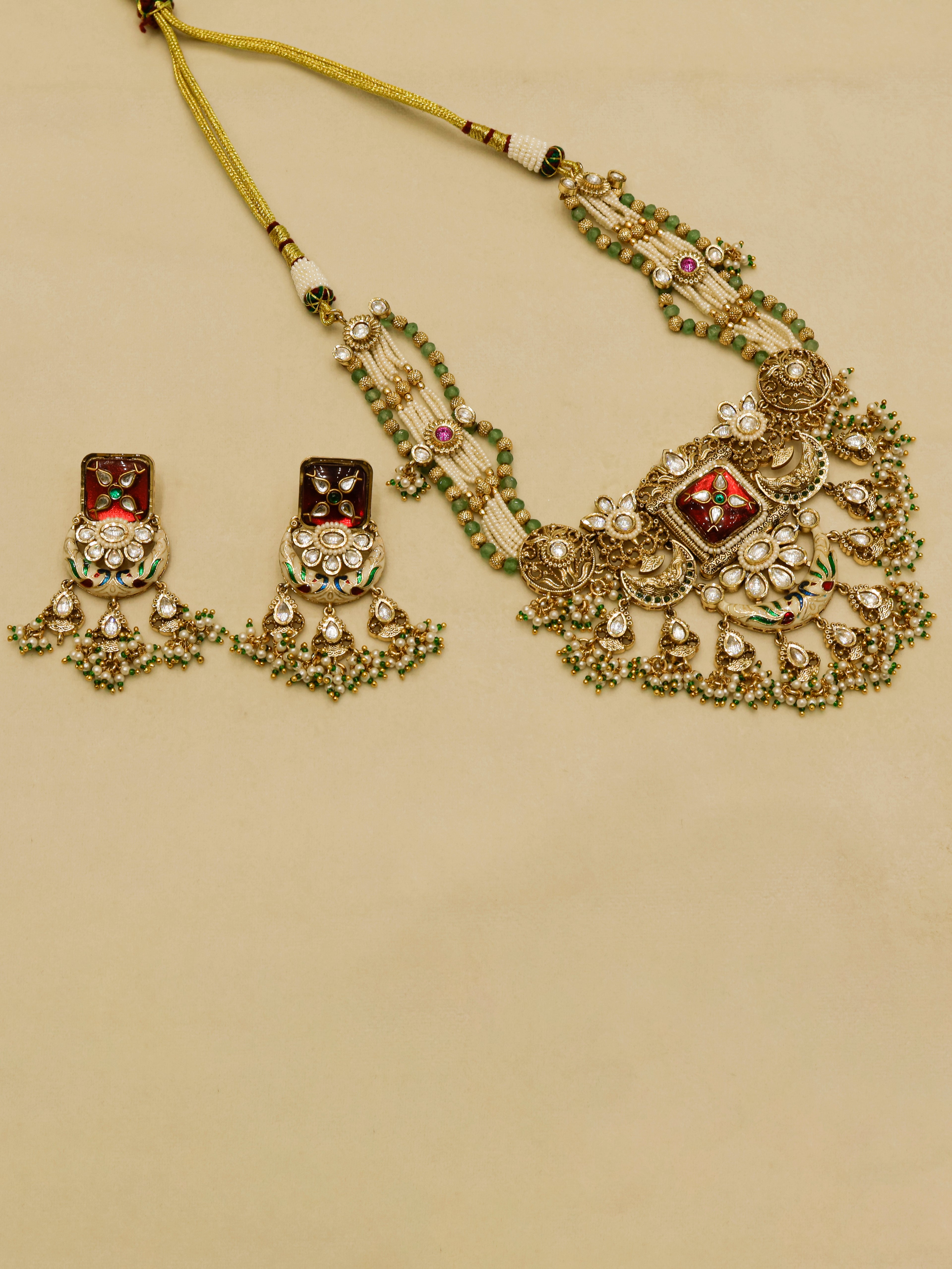 Aanura Rajasthani Meenakari Kundan Choker Necklace