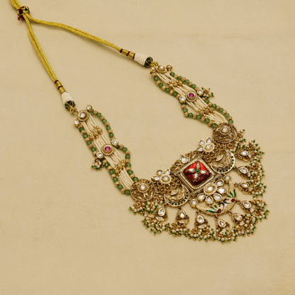 Aanura Rajasthani Meenakari Kundan Choker Necklace