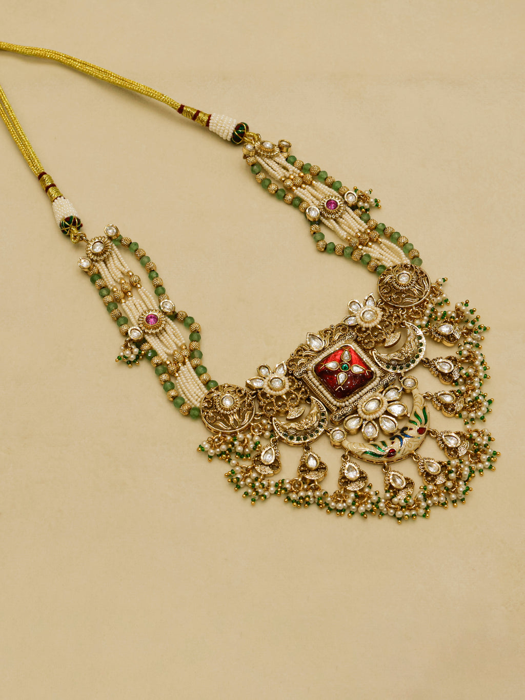 Aanura Rajasthani Meenakari Kundan Choker Necklace