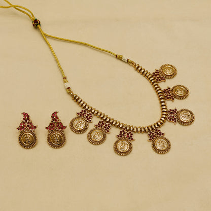 Aanura Temple Coin Choker Necklace
