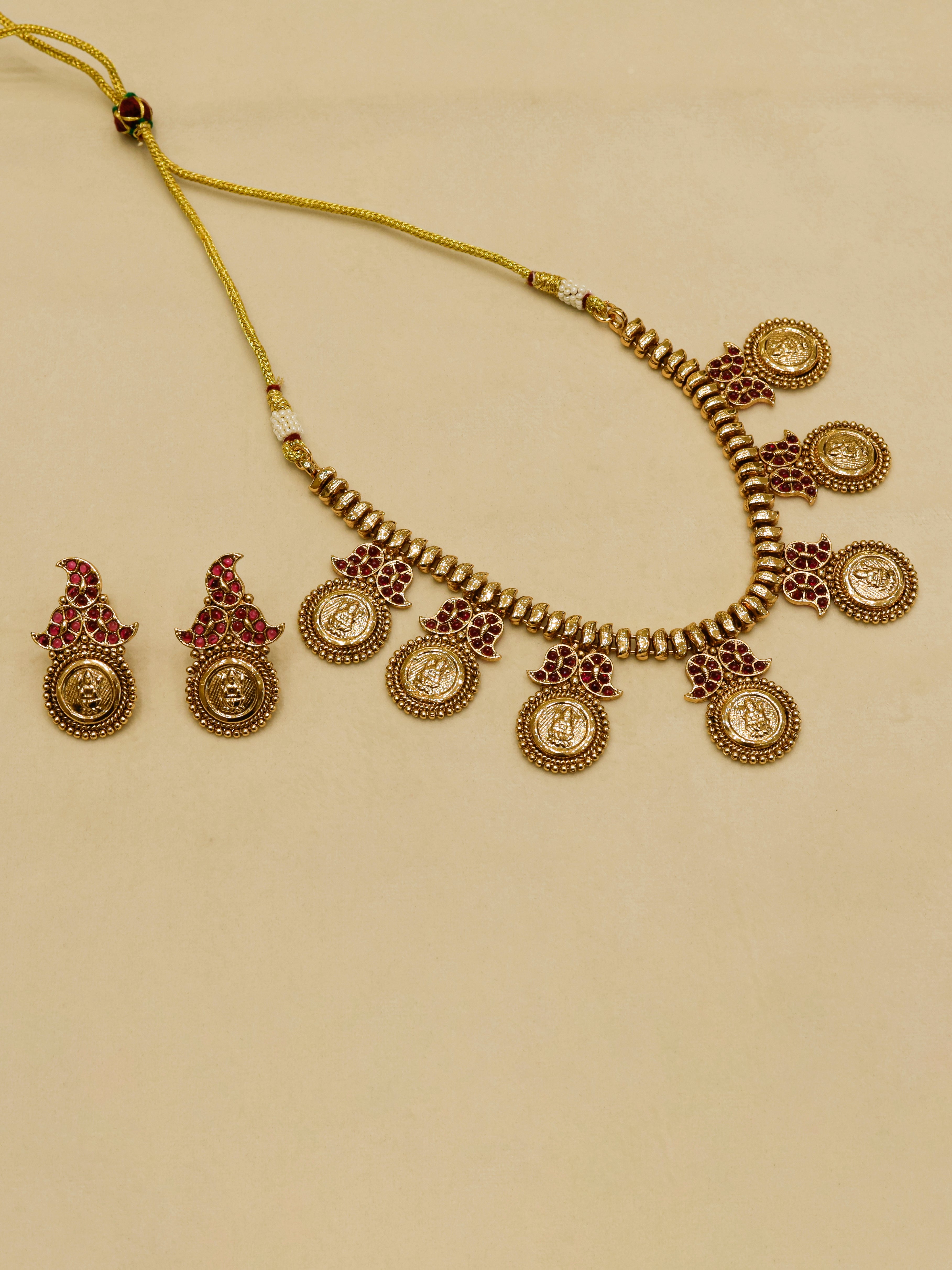 Aanura Temple Coin Choker Necklace