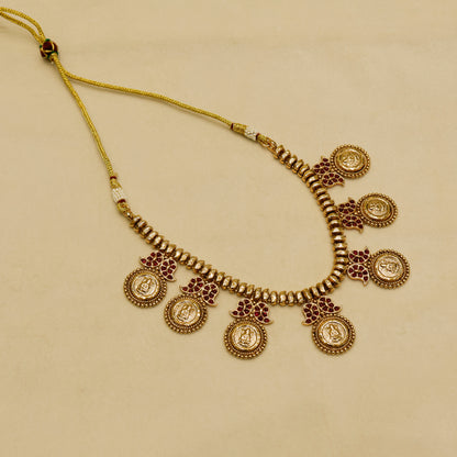 Aanura Temple Coin Choker Necklace
