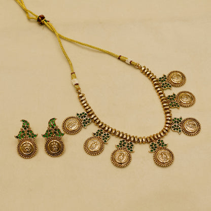 Aanura Temple Coin Choker Necklace