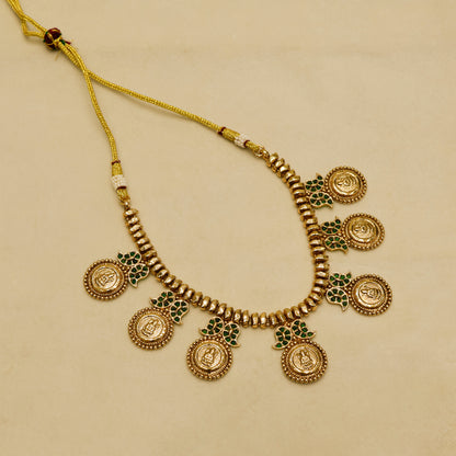 Aanura Temple Coin Choker Necklace