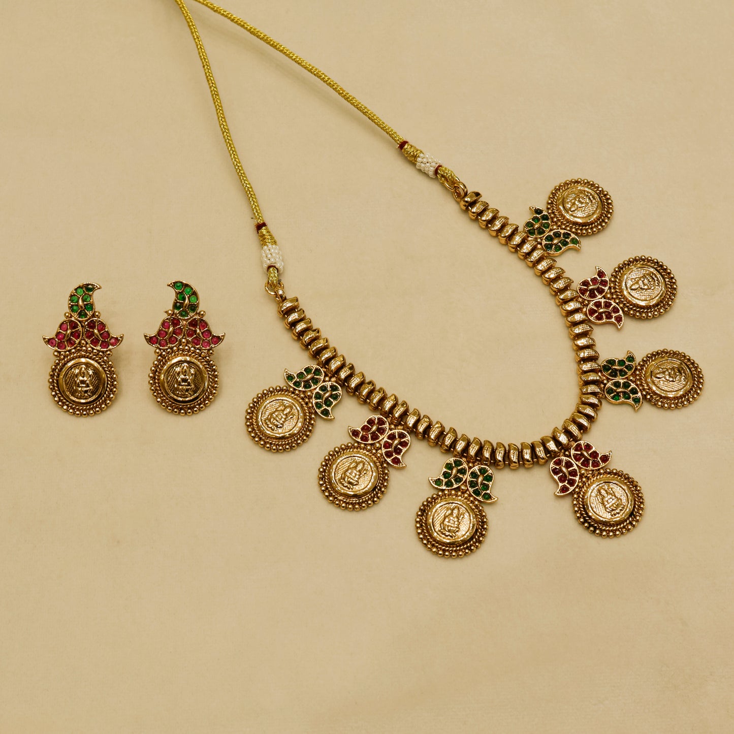 Aanura Temple Coin Choker Necklace