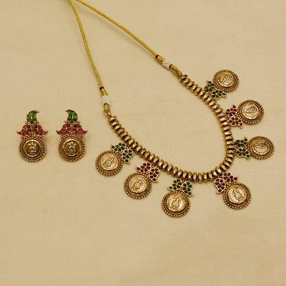 Aanura Temple Coin Choker Necklace