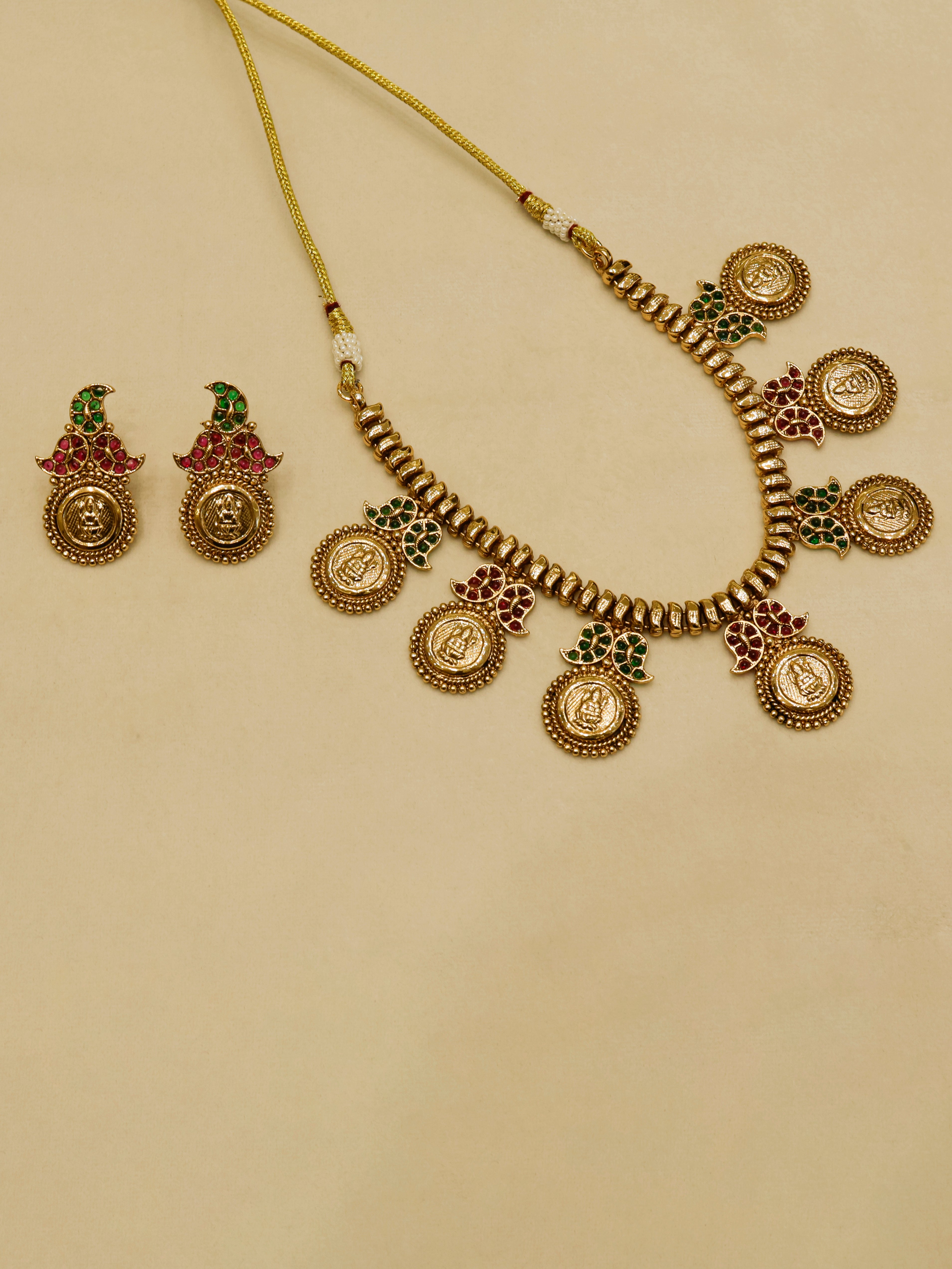 Aanura Temple Coin Choker Necklace