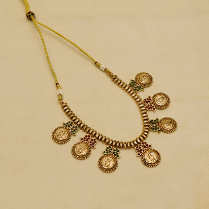 Aanura Temple Coin Choker Necklace